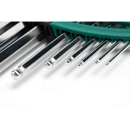 Kunci L 10 pcs 2-10 mm 09112 SATA Long Arm Ball Point Hex Key Wrench Set