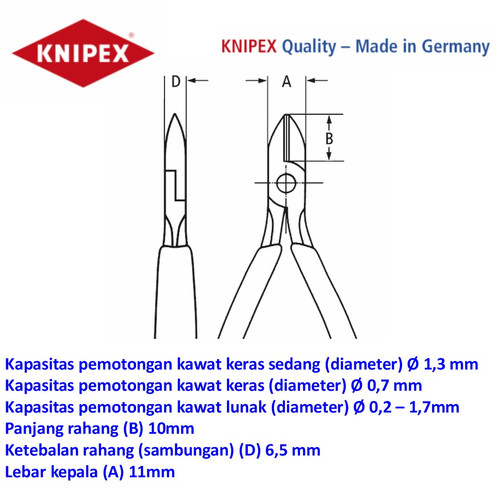 Tang Potong 79 02 125 ESD Precision Electronics Side Cutter Knipex