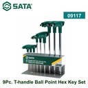 Kunci T Ujung Bola 09117 9Pc. T-handle Ball Point Hex Key Set Sata