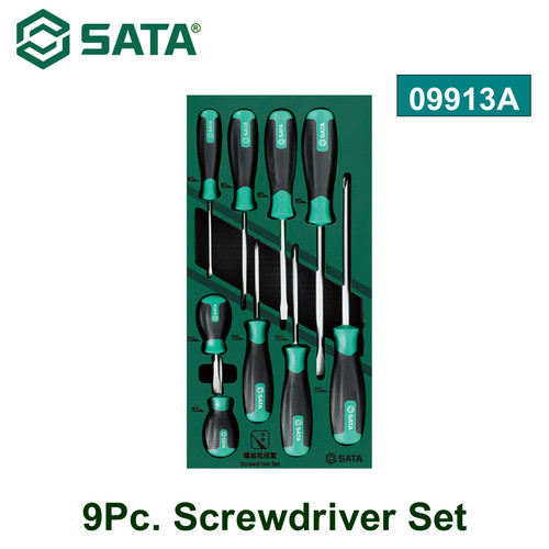 Obeng Plus Minus Set 9 Pcs 09913A - 9Pc. Screwdriver Set Sata Tools
