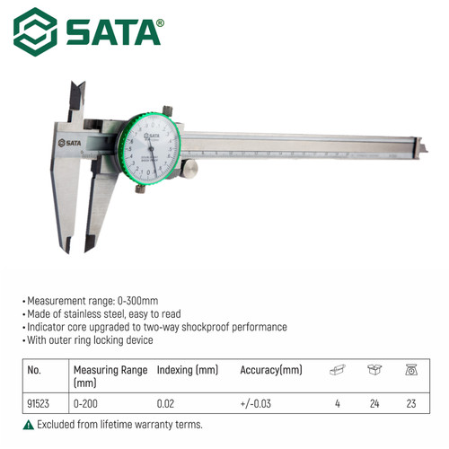Jangka Sorong Sigmat 91523 Dial Caliper 0-300mm Sata Tools