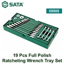 Kunci Ring Pas 09908 19 Pcs FP Combination Ratcheting Wrench Tray Sata