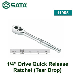 Gagang Sok 11905 1/4” Drive Quick Release Ratchet Sata Tools