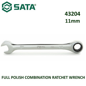 Kunci Ring Pas 11 mm 43204 Full Polish Comb. Ratchet Wrench Sata Tools