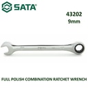 Kunci Ring Pas 9 mm 43202 Full Polish Comb. Ratchet Wrench Sata Tools