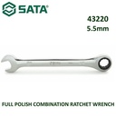 Kunci Ring Pas 5.5 mm 43220 Full Polish Comb. Ratchet Wrench Sata Tool