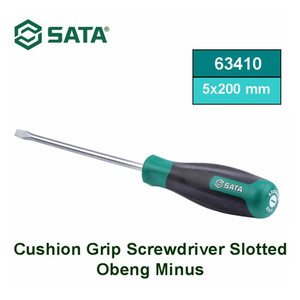 Obeng Minus 5X200 mm 63410 Cushion Grip Slotted Screwdriver Sata Tools
