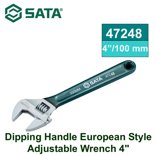 Kunci Inggris Handle Karet 47248 SATA TOOLS 4" EU Style Adj. Wrench