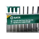 Kunci T Ujung Bola 09117 9Pc. T-handle Ball Point Hex Key Set Sata