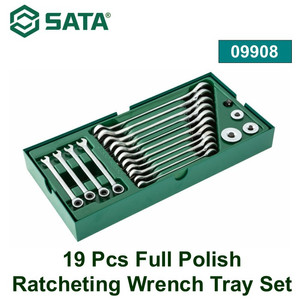 Kunci Ring Pas 09908 19 Pcs FP Combination Ratcheting Wrench Tray Sata