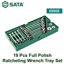 Kunci Ring Pas 09908 19 Pcs FP Combination Ratcheting Wrench Tray Sata