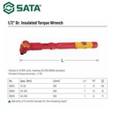 Kunci Torsi Listrik 1/2" 40-200Nm 96616 Insulated Torque Wrench Sata