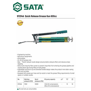 Pompa Gemuk 97204A - Long Handle Grease Gun 600 Cc Sata Tools
