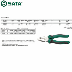 Tang Kombinasi 7" / 180 mm 70302A Linesman Pliers Sata Tools