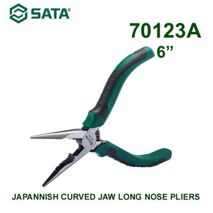 Tang Lancip 6" 70123A Japannish Curved Jaw Long Nose Pliers Sata Tools
