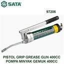 Pompa Minyak Gemuk 97206 Clear Tube Pistol Grip Grease Gun 400 cc Sata