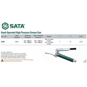 Pompa Gemuk 97205 High Pressure Grease Gun 400Cc Sata Tools