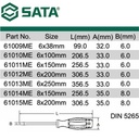 Obeng Minus 8 x 200 mm 61015ME Slotted Screwdrivers Sata Tools