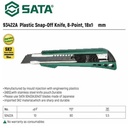 Pisau Cutter 93422A Plastic Snap-Off Knife 8-Point 18X1 mm Sata Tools
