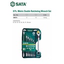 Kunci Ring Pas 8 Pcs Metrik 08007A Comb Ratcheting Wrench Sata Tools