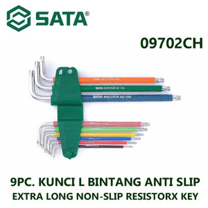 Kunci L Bintang Panjang Anti Slip 09702CH 9 Pc Resistorx Key Sata Tool