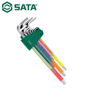 Kunci L Anti Slip 9 Pcs Metrik 09103CH Extra Long Hex Key Sata Tools