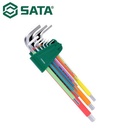 Kunci L Anti Slip 9 Pcs Metrik 09103CH Extra Long Hex Key Sata Tools