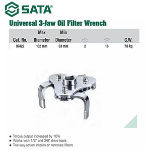 Kunci Pas 97422 Universal 3-Jaw Oil Filter Wrench Sata Tools