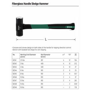 Palu 92346 Fiberglass Handle Sledge Hammers 10 Lbs Sata Tools