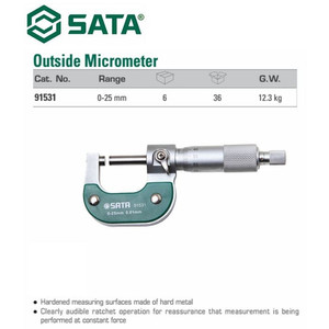 Jangka Sorong 91531 Outside Mircometer 0-25mm Sata Tools