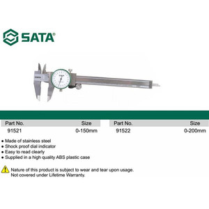 Jangka Sorong 91521 Dial Caliper 0-150mm Sata Tools
