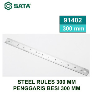 Penggaris Besi Stainless 300 mm 91402 - Steel Rules 300 mm Sata Tools