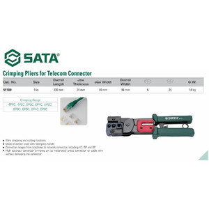 Tang Press Konektor 91109 Telecom Connector Crimping Tool 9" Sata Tool