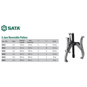 Treker 3 Kaki 90642 3 Jaw Gear Puller 12" Sata Tools