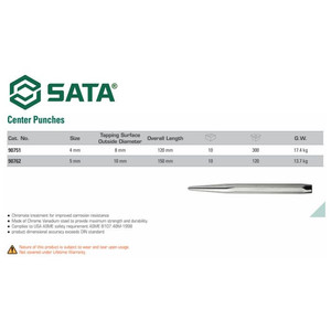 Pahat 90751 Centre Punch 4mm Sata Tools