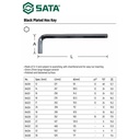 Kunci L Pendek 22 mm 84328 - Black Plated Hex Key 22 mm Sata Tools