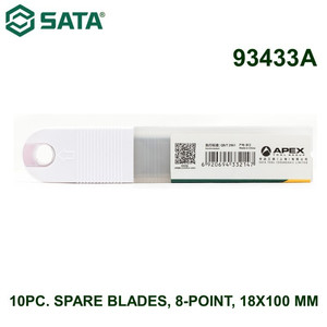Isi Cutter 93433A - 10Pc. Spare Blades, 8-Point, 18X100 mm Sata Tools