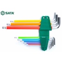 Kunci L 9 Pcs mm 09101CH Extra Long Arm Ball Point Hex Key Sata Tools
