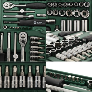 Kunci Shock Mata Sok 52 Pcs Metrik 09002 1/4" Dr 6PT Socket Sata Tools
