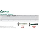 Palu Konde 92303 Ball Pein Hammer Fiberglass 1.5 Lbs Sata Tools