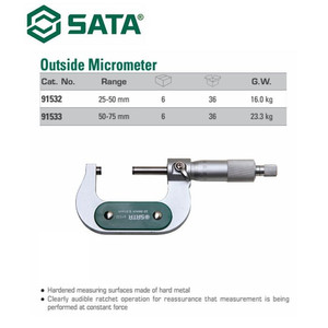 Jangka Sorong 91533 Outside Mircometer 50-75mm Sata Tools