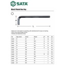 Kunci L Pendek 24 mm 84324 - Black Plated Hex Key 24 mm Sata Tools