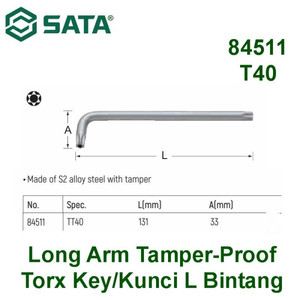 Kunci L Bintang 84511 - Torx Tamper Proof Key T-40 Sata Tools