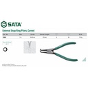 Tang Snap Ring Pliers External Open Curved 7" 72002 Sata Tools