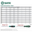 Obeng Minus 8x150 mm 63416 Cushion Grip Slotted Screwdriver Sata Tools