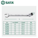 Kunci Ring Pas Fleksibel 14 mm 47604 Socket End & Open End Wrench Sata