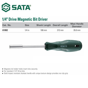 Gagang Obeng Mata Obeng 61002 Bits Driver 1/4" X 100 mm Sata Tools