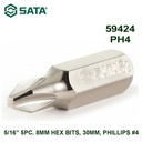 Mata Obeng Plus 5 Pc PH 4 x 30 mm 59424 5/16" (8mm) Hex Bit Sata Tools