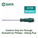 Obeng Ketok Plus 2 x 150 mm 61705 Phillips Screwdriver Sata Tools