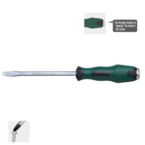 Obeng Ketok Minus 8 x 200 mm 61607 Slotted Screwdriver Sata Tools